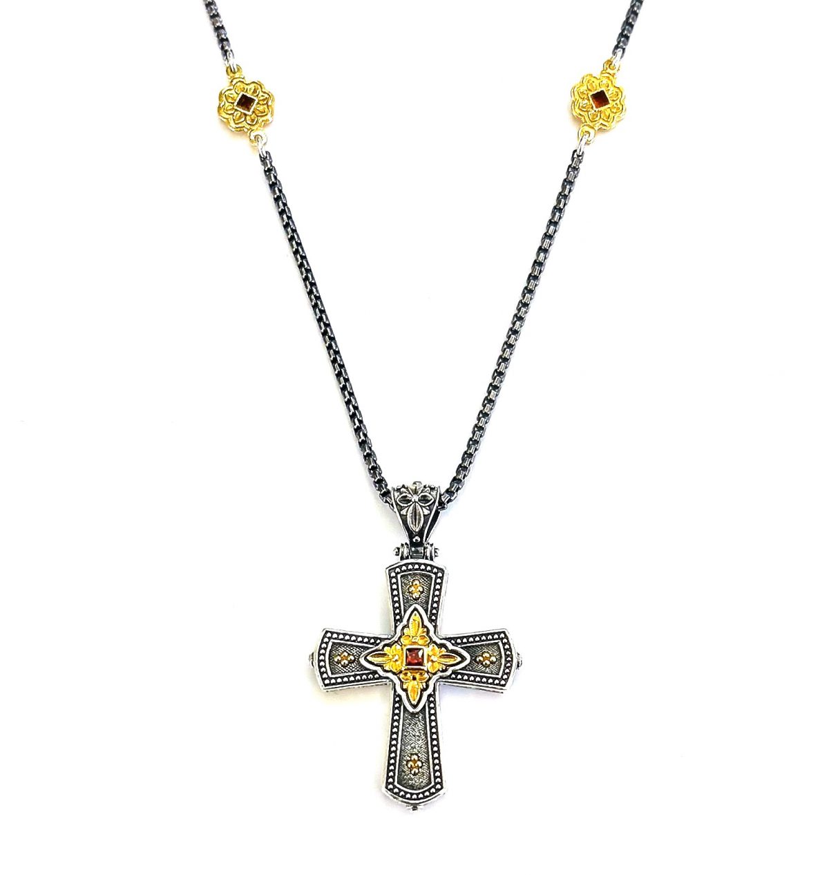 Silver cross with chain