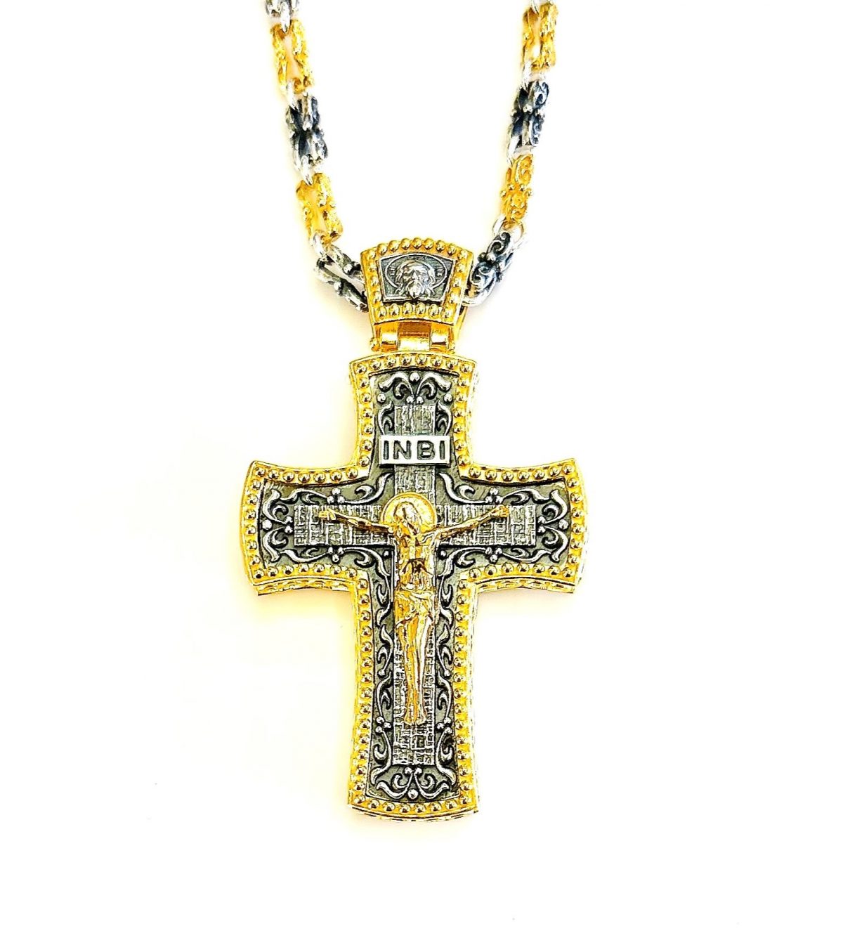 Silver Cross with Chain (Large)