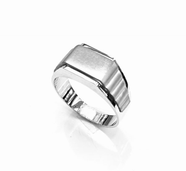 White gold ring for men