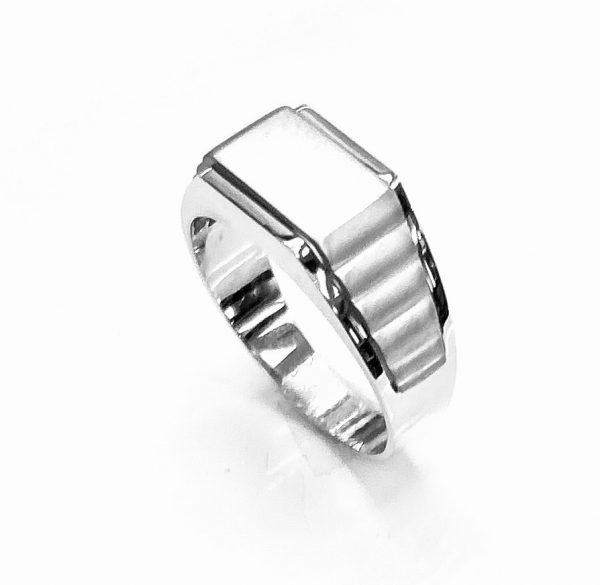 White gold ring for men