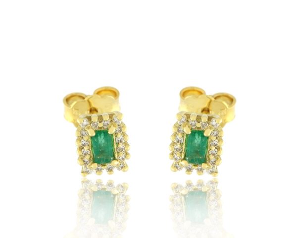 Earrings with Emeralds & Diamonds