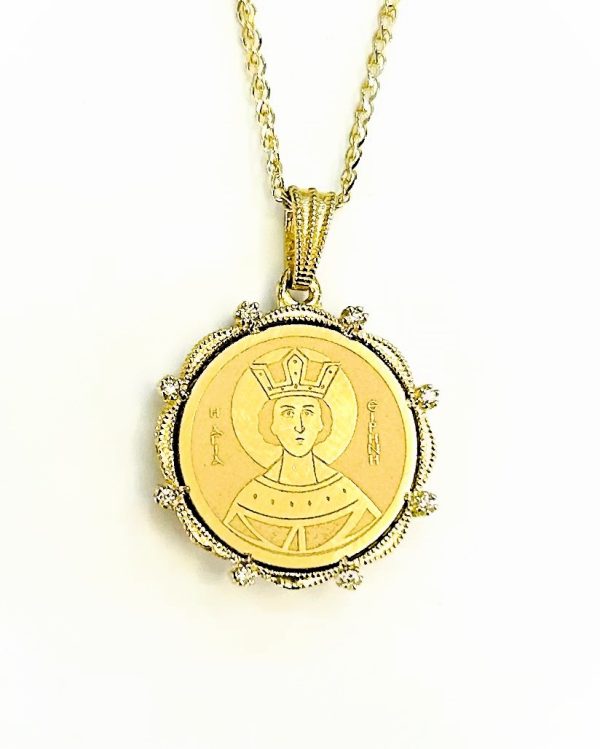 Gold Pendant-Amulet Saint Irene