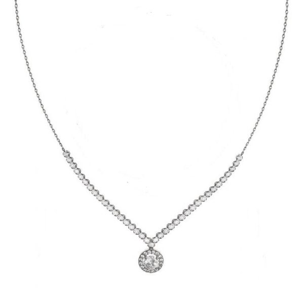 White gold Riviera necklace with rosette