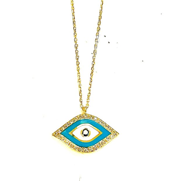 Necklace eye with diamonds